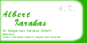 albert karakas business card